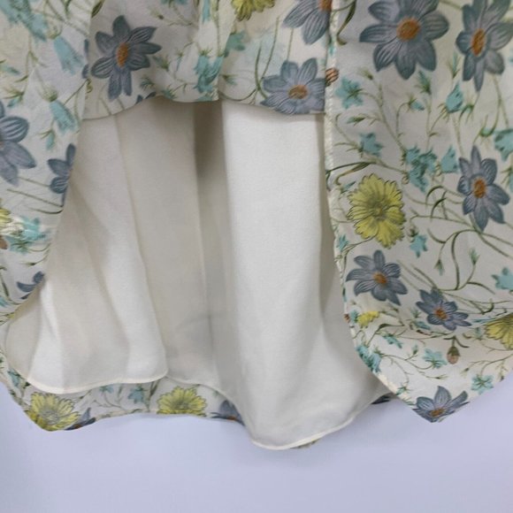 Max Studio Dress Floral Print Smocked Midi Short Sleeve Lined - Picture 6 of 12